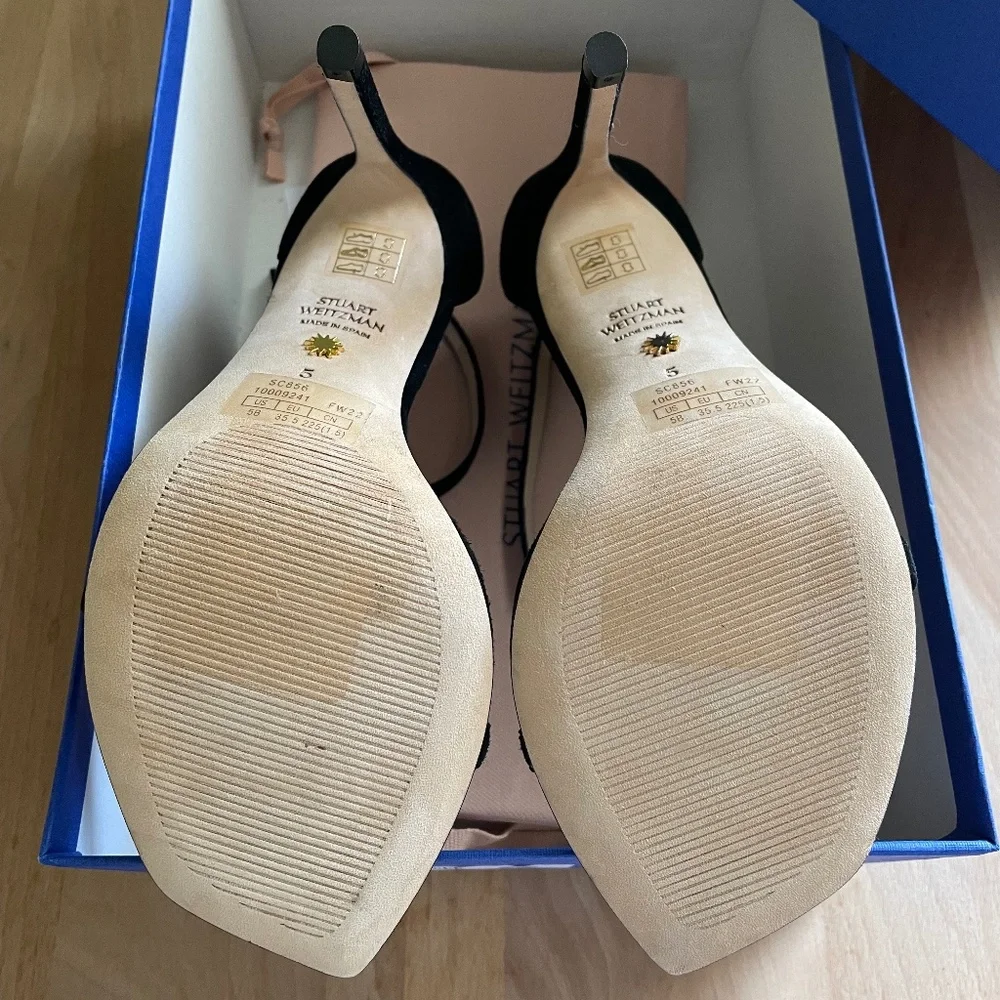 Disney x Stuart Weitzman Nudistcurve Black 100 Sz 5 - Picture 5 of 16